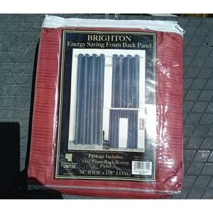 Brighton Energy Saving Foam Back Woven Curtain Panel 54x108 Brick Red Grommet